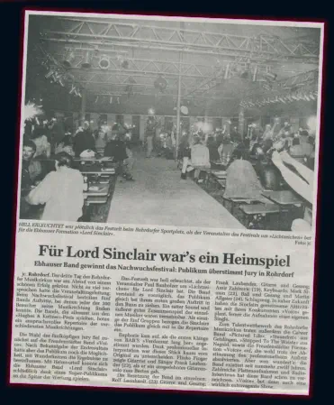 Lord Sinclair Gewinner Hughes & Kettner Preis 1992 Bericht Schwabo